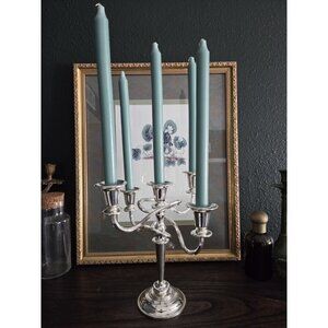 Vintage HBC Silver Plated 5-Arm Candelabra 10.5" Made in England EP Zinc